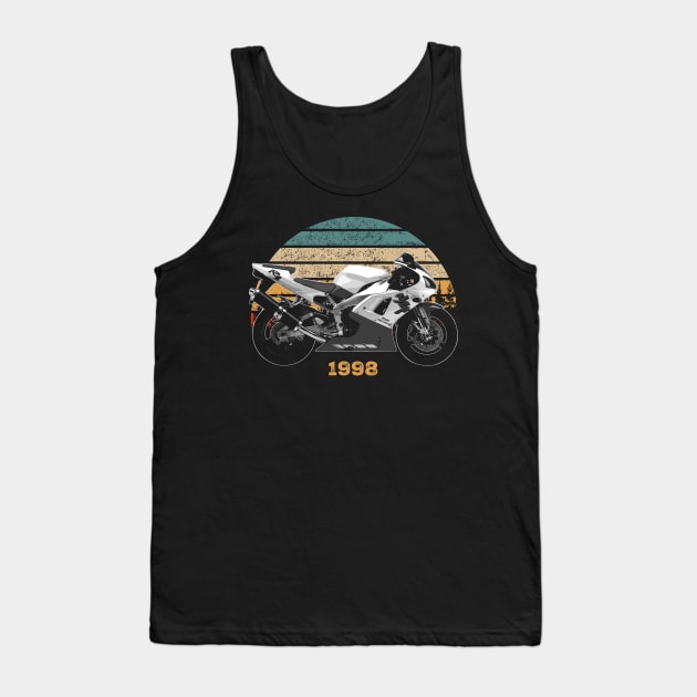 1998 Yamaha YZF-R1 Vintage Motorcycle Design Tank Top by Madisen Harvey